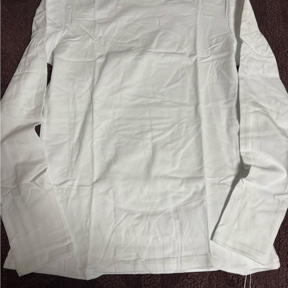 Classic Long-Sleeve Crewneck Shirt - White